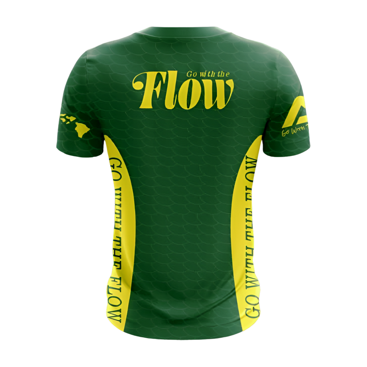 "Nalu Go With The Flow" Unahi T-Shirt in Green - Back View | Nalu Gear