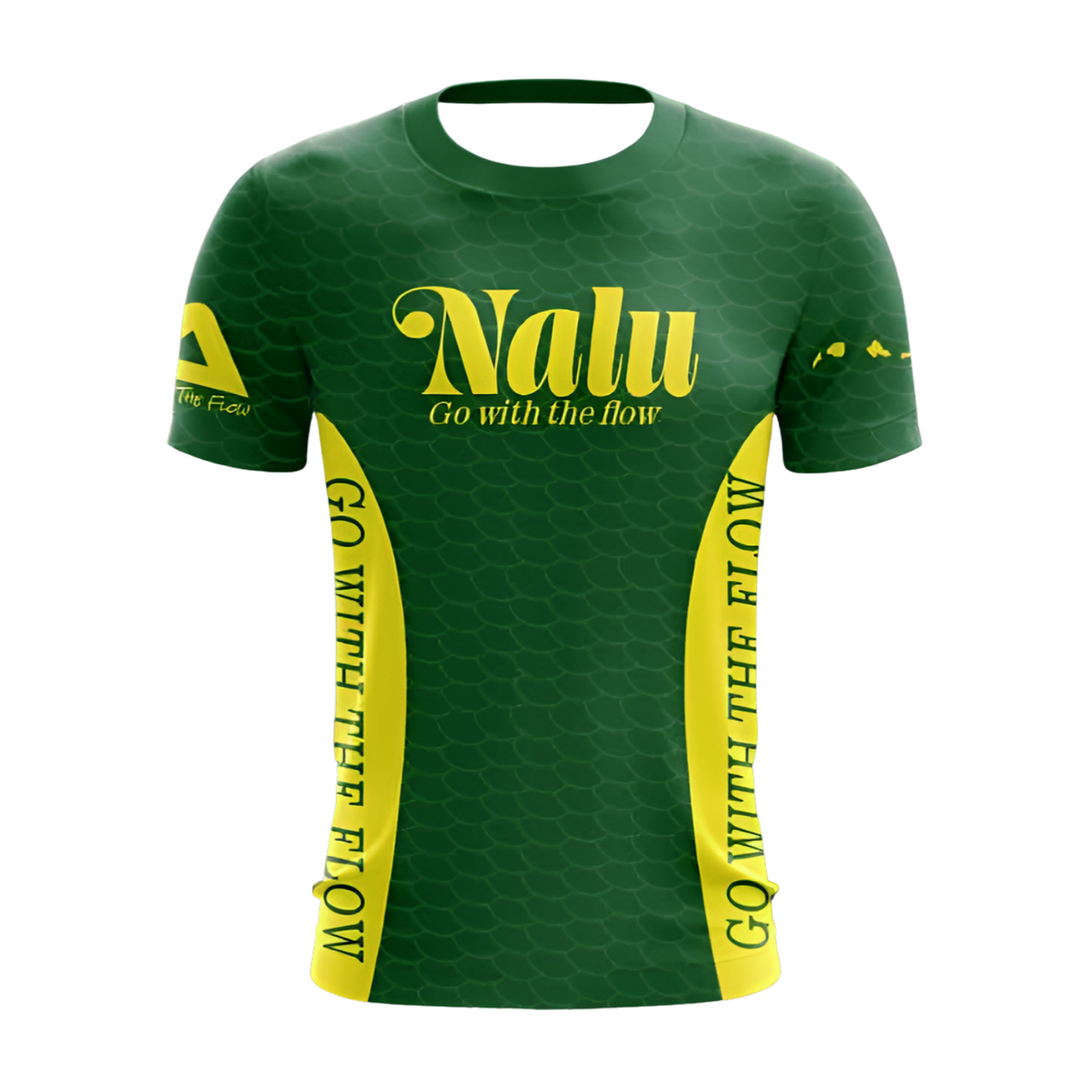 "Nalu Go With The Flow" Unahi T-Shirt in Green - Front View | Nalu Gear