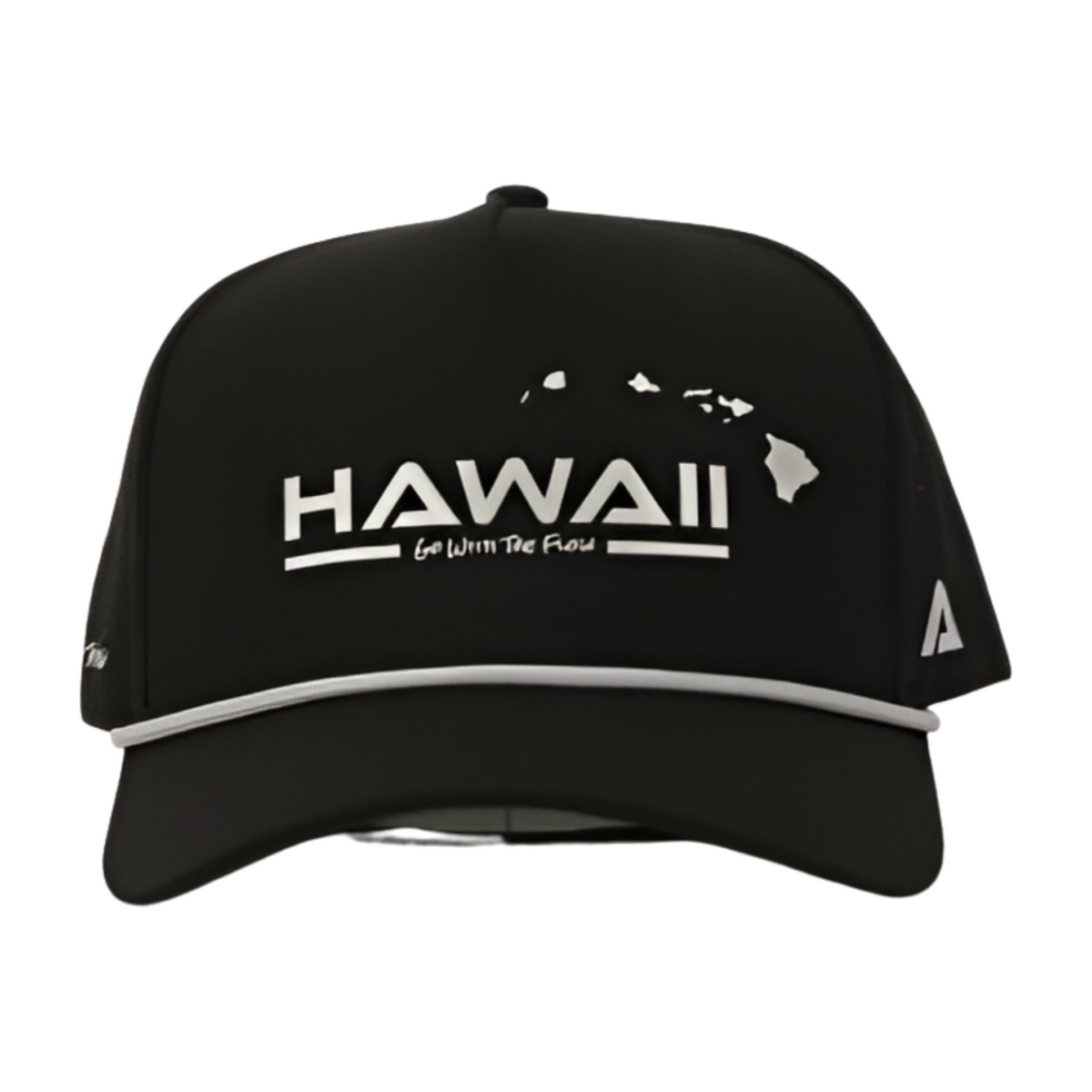 Hawai'i Black Snapback Hat - Front View | Nalu Gear