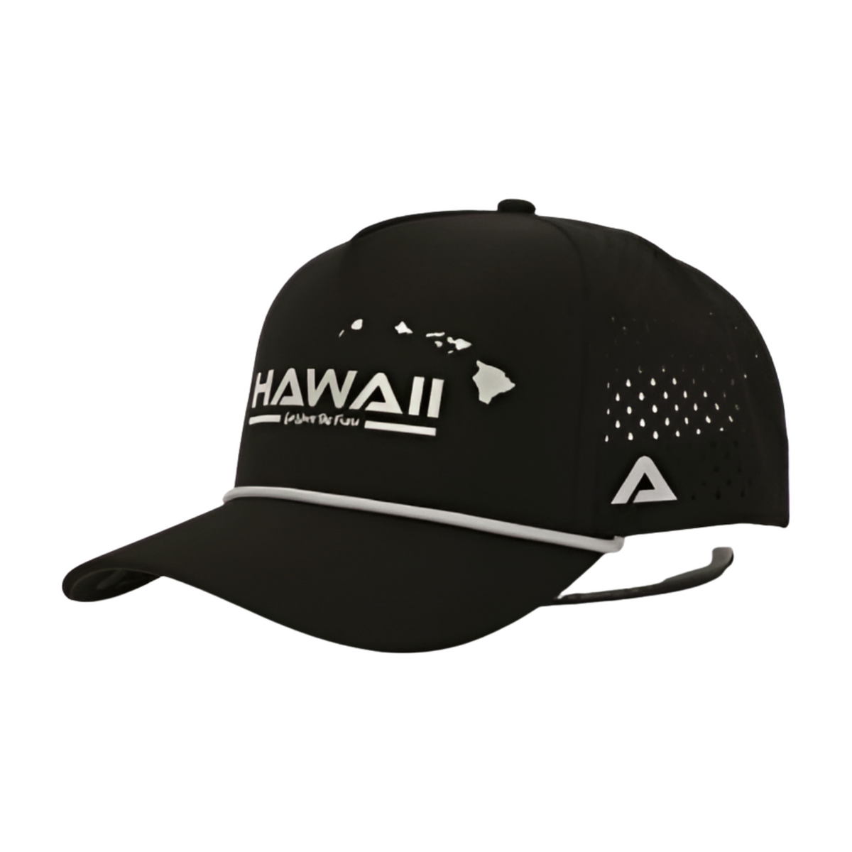 Hawai'i Black Snapback Hat - Front Angle View | Nalu Gear