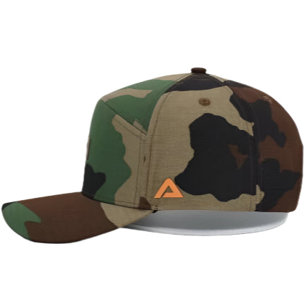 Camo Snapback Hat - Left Side View | Nalu Gear