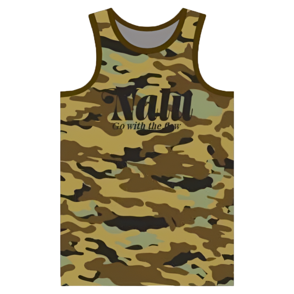 Camo Nalu "Go With The Flow" Tank - Front View | Nalu Gear