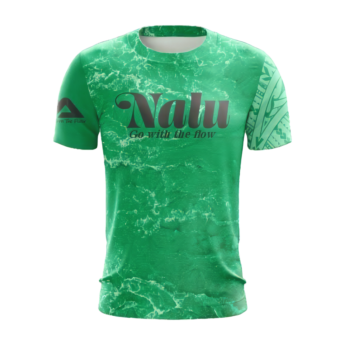 Green Nalu Jersey w/Tribal Sleeve - Front View | Nalu Gear