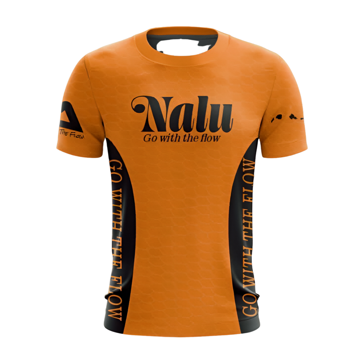 "Nalu Go with the flow" Unahi T-Shirt in Orange - Front View | Nalu Gear