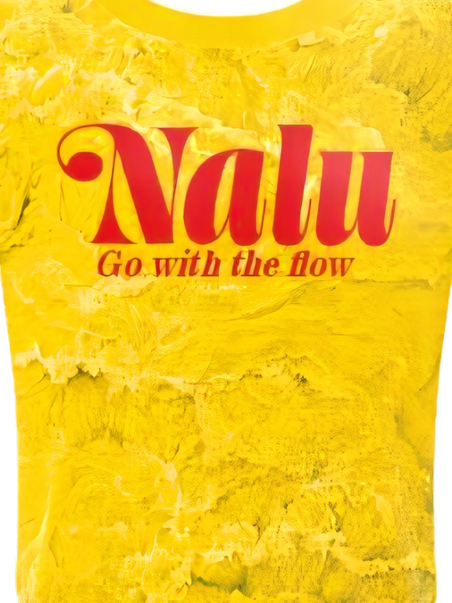 Yellow Nalu Jersey w/Tribal Sleeve, close-up of the print
