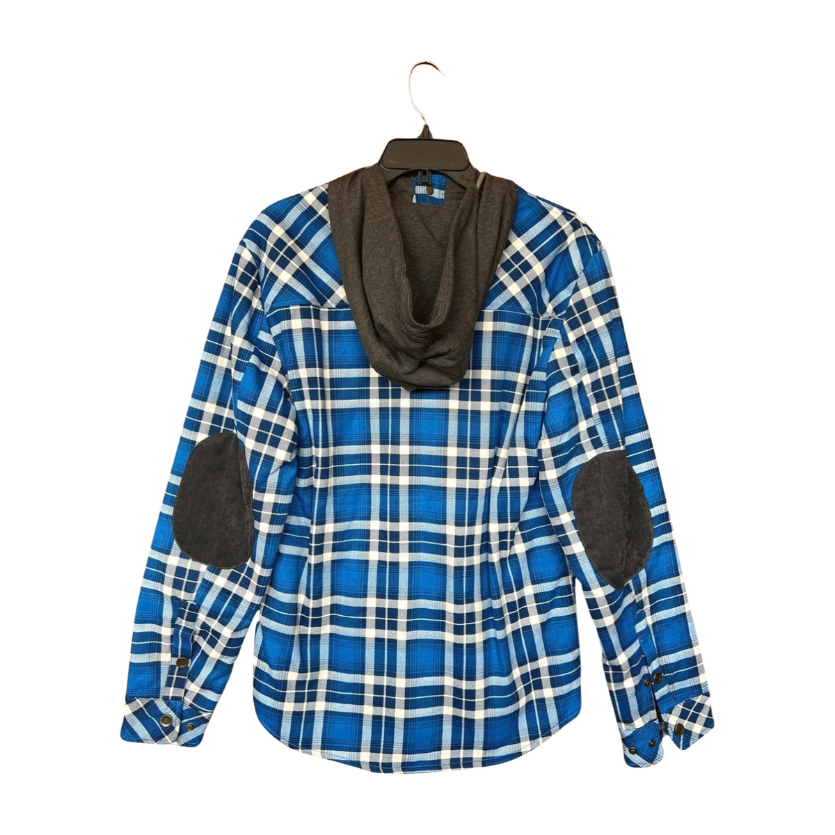 Aloha Aina Poi Co. - Hooded Flannel Jacket - Blue - Back View
