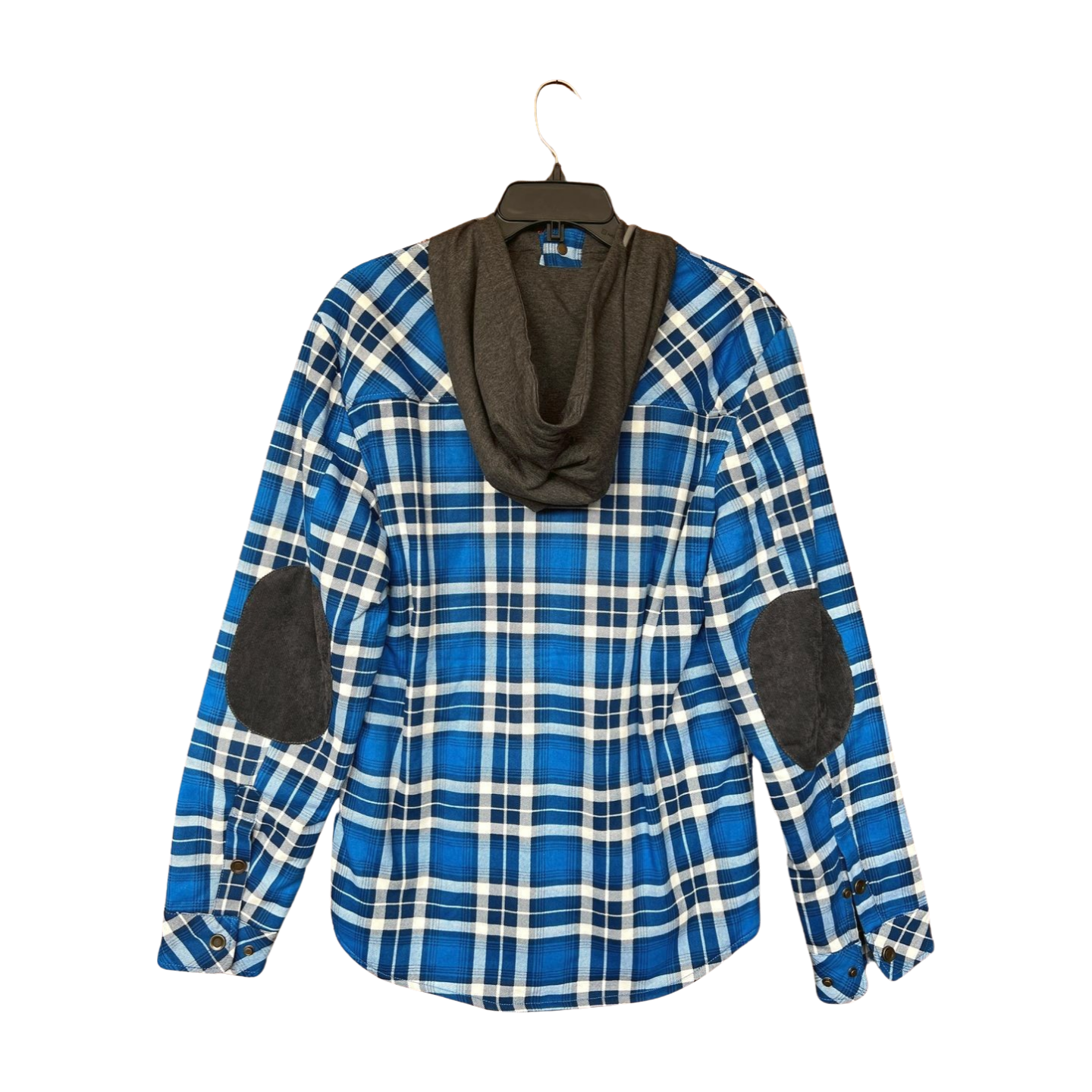 Aloha Aina Poi Co. - Hooded Flannel Jacket - Blue - Back View