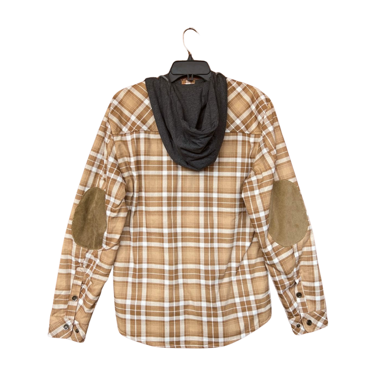 Aloha Aina Poi Co. - Hooded Flannel Jacket - Sand - Back View