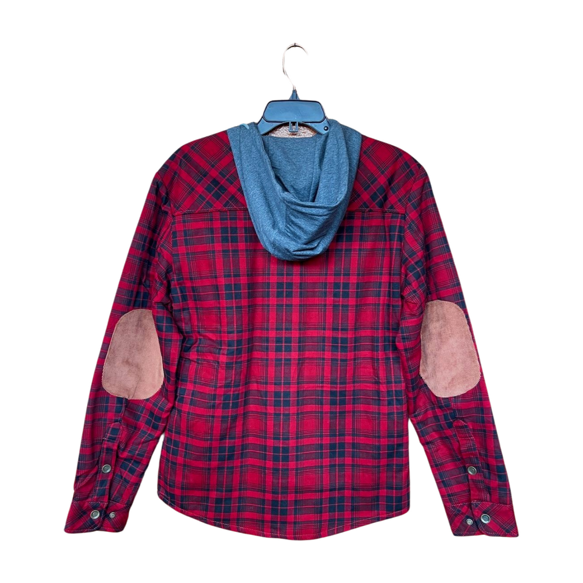 Aloha Aina Poi Co. - Hooded Lined Flannel Jacket - Red & Black - Back View