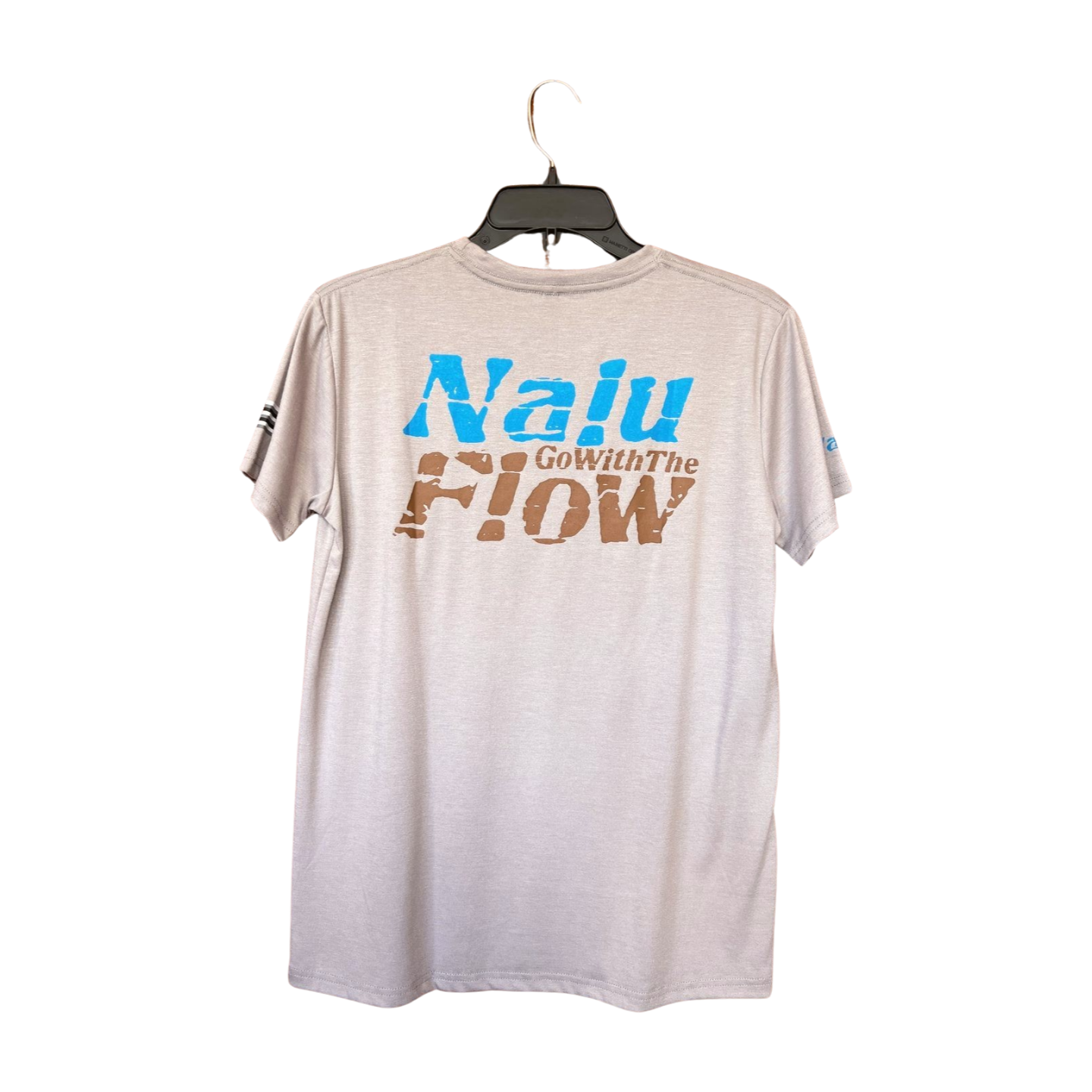 Aloha Aina Poi Co. - Nalu Go With The Flow Short Sleeve T-Shirt - Gray - Back View