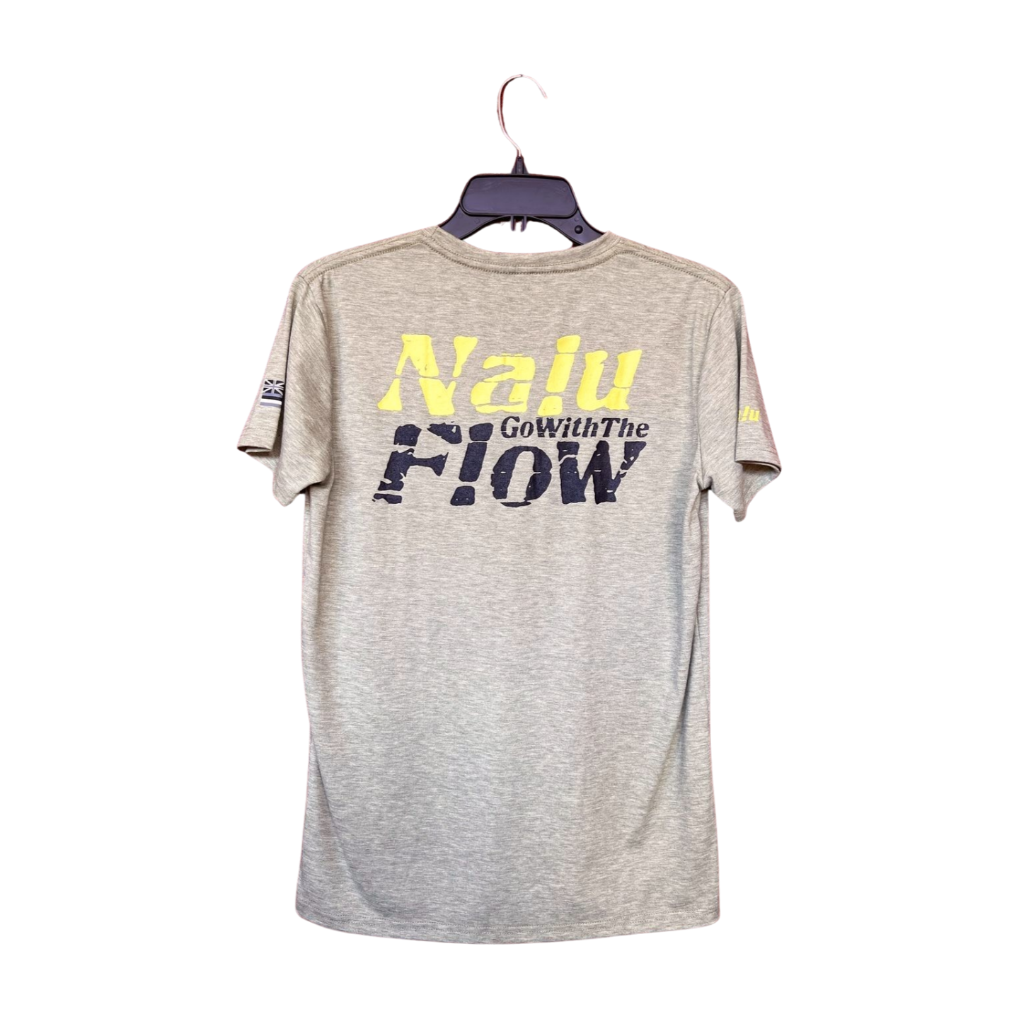 Aloha Aina Poi Co. - Nalu Go With the Flow Short Sleeve T-Shirt - Heather Green - Back View