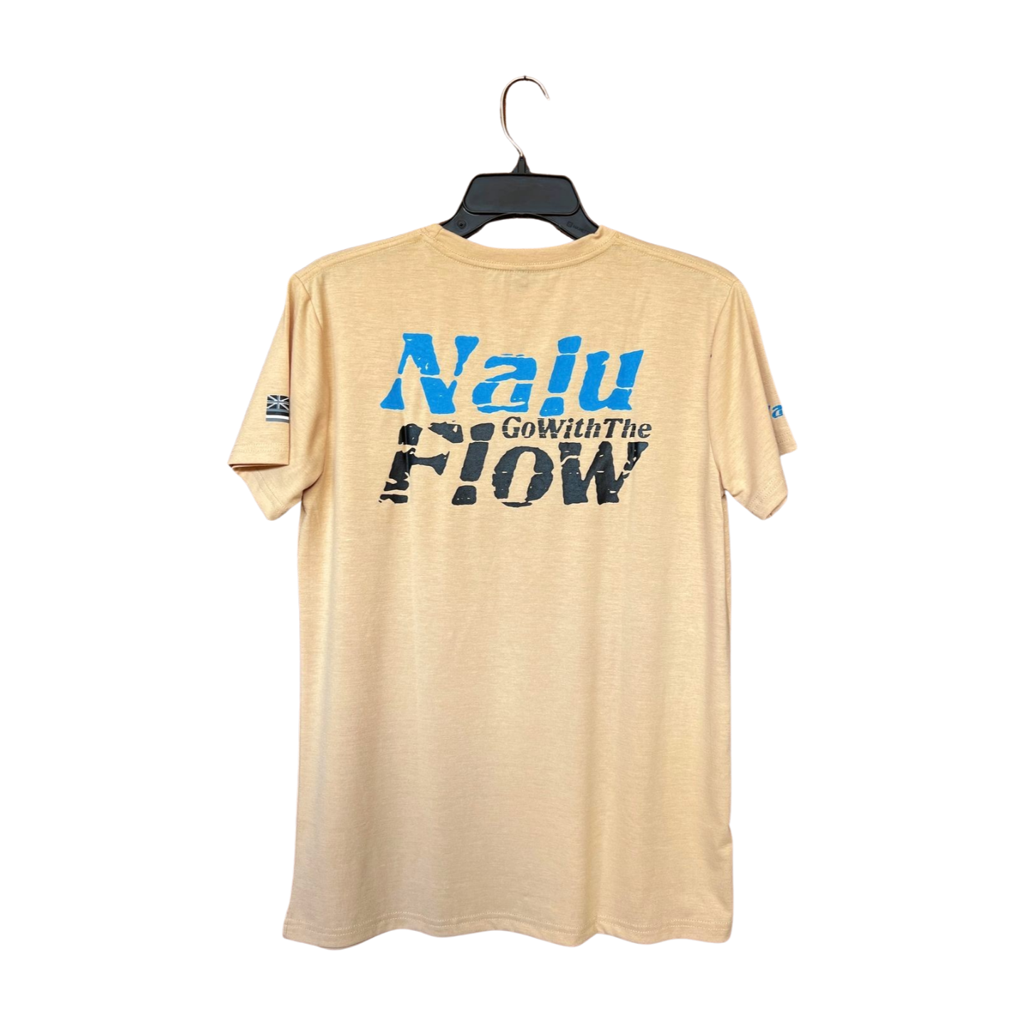 Aloha Aina Poi Co. - Nalu Go With The Flow Short Sleeve T-Shirt - Tan - Back View