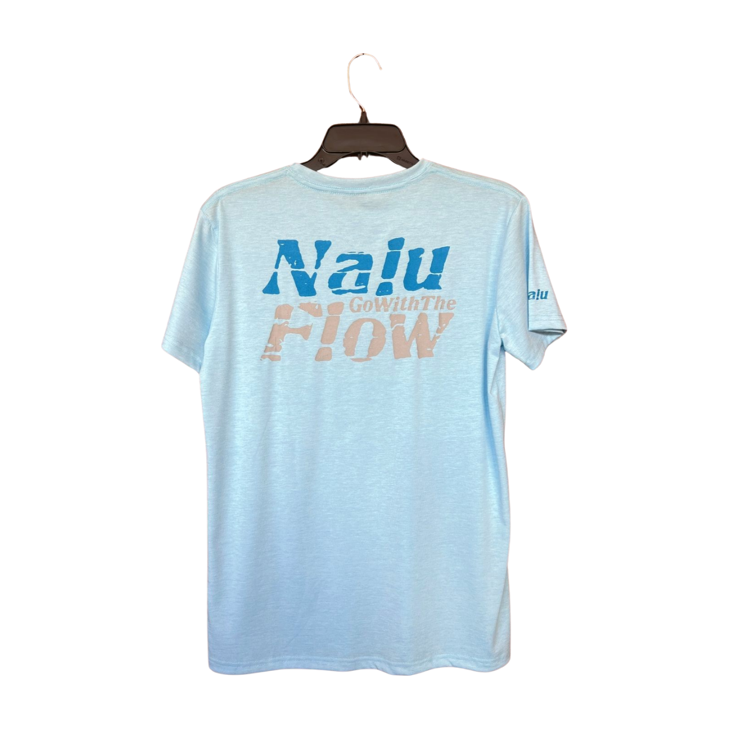 Aloha Aina Poi Co. - Nalu Go With the Flow Short Sleeve T-Shirt - Blue - Back View