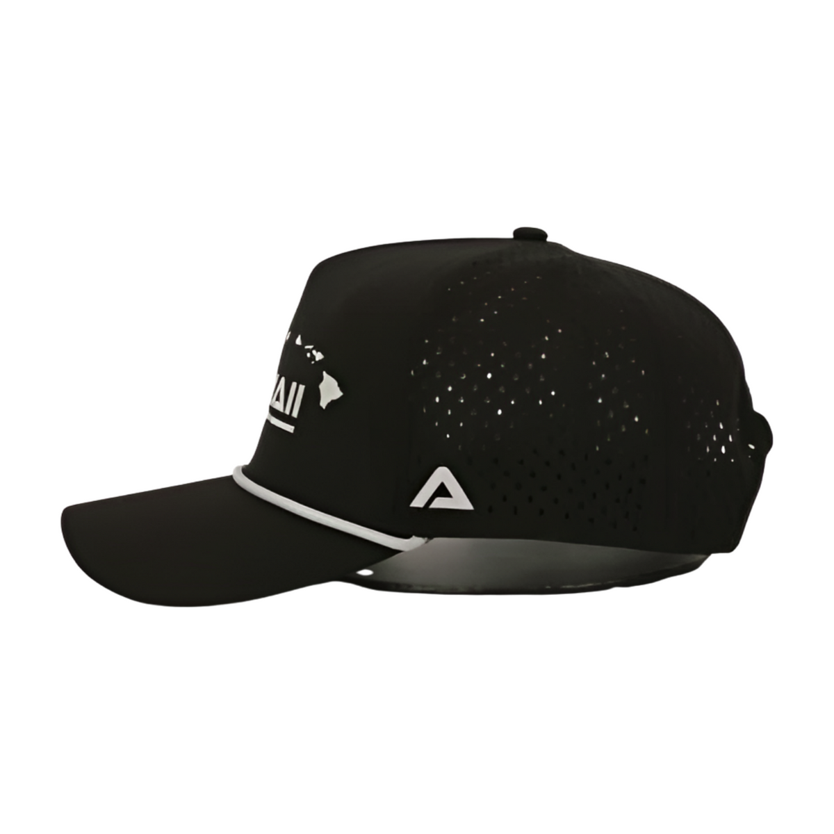 Hawai'i Black Snapback Hat - Left Side View | Nalu Gear