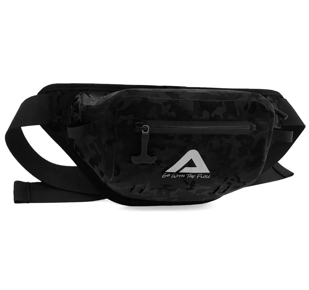Nalu Camo Waterproof Fanny Pack in Black - Side View | Nalu Gear