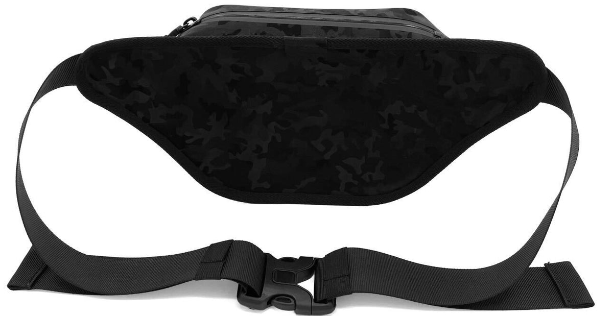 Nalu Camo Waterproof Fanny Pack in Black - Back View | Nalu Gear