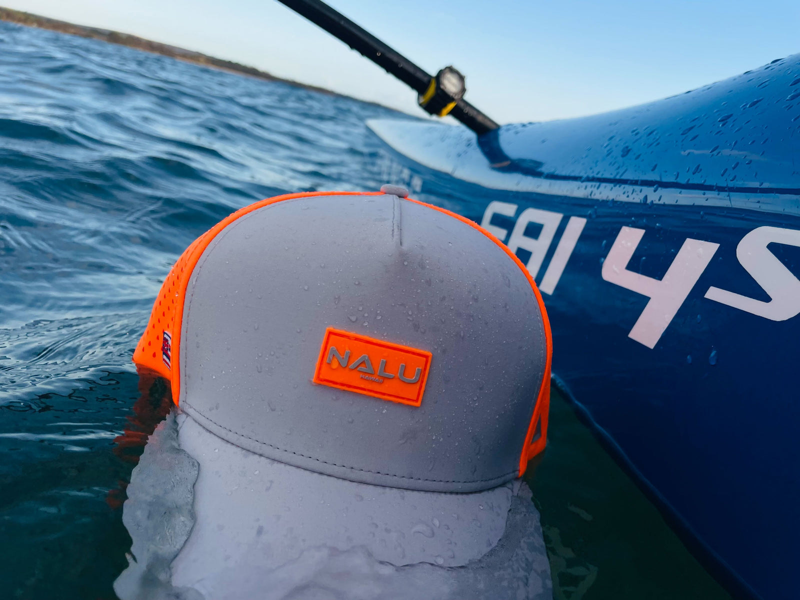 Nalu Waterproof Hat - Grey/Orange