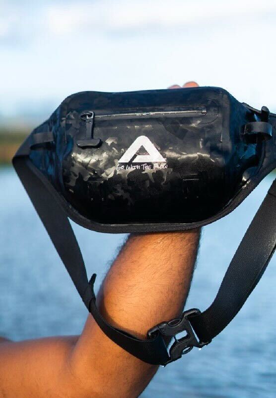 Nalu Camo Waterproof Fanny Pack in Black - Front View | Nalu Gear
