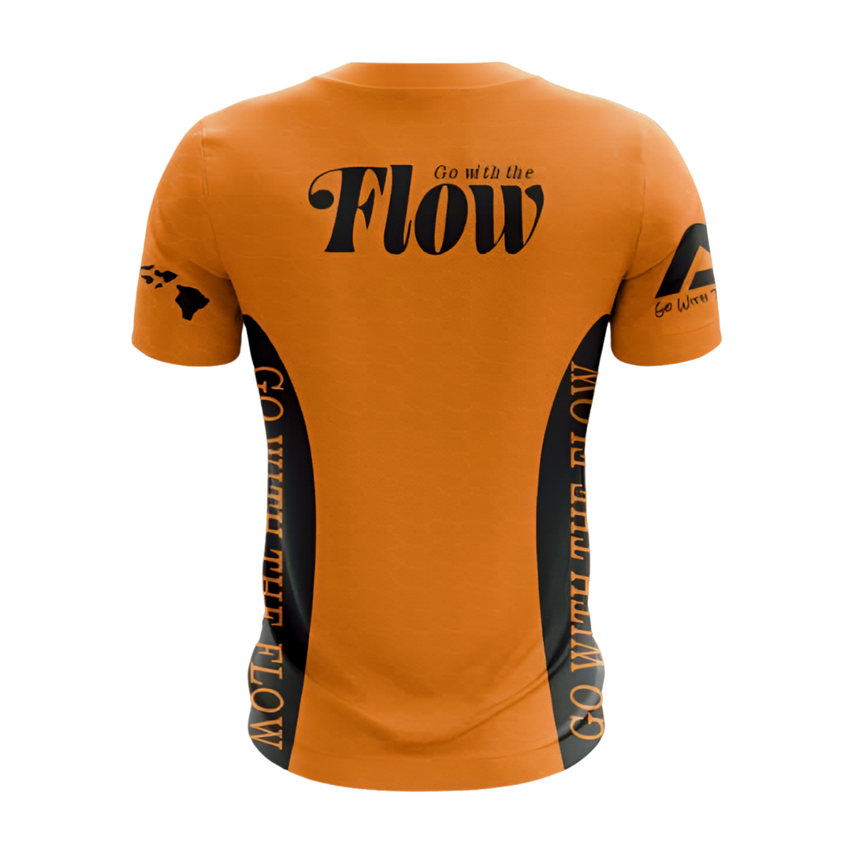 "Nalu Go with the flow" Unahi T-Shirt in Orange - Back View | Nalu Gear