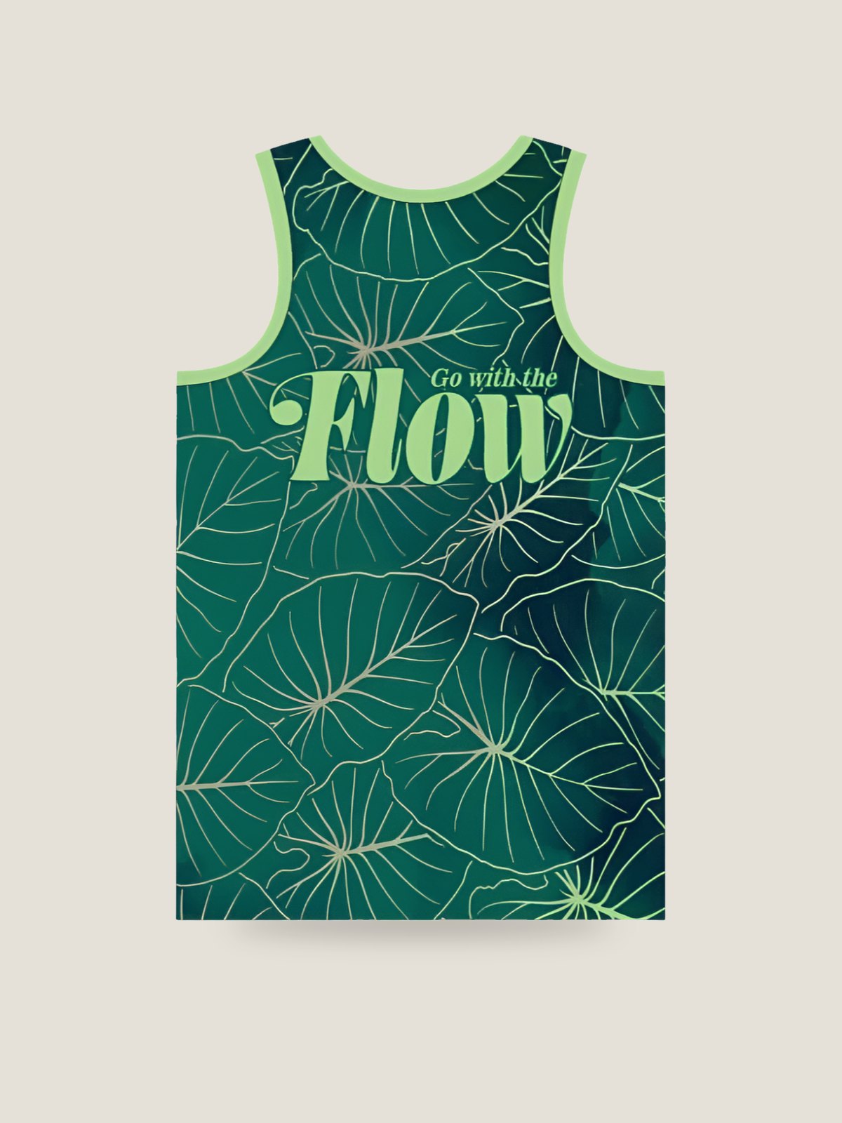 Kalo Leaf Nalu Tank - Dark Green, back