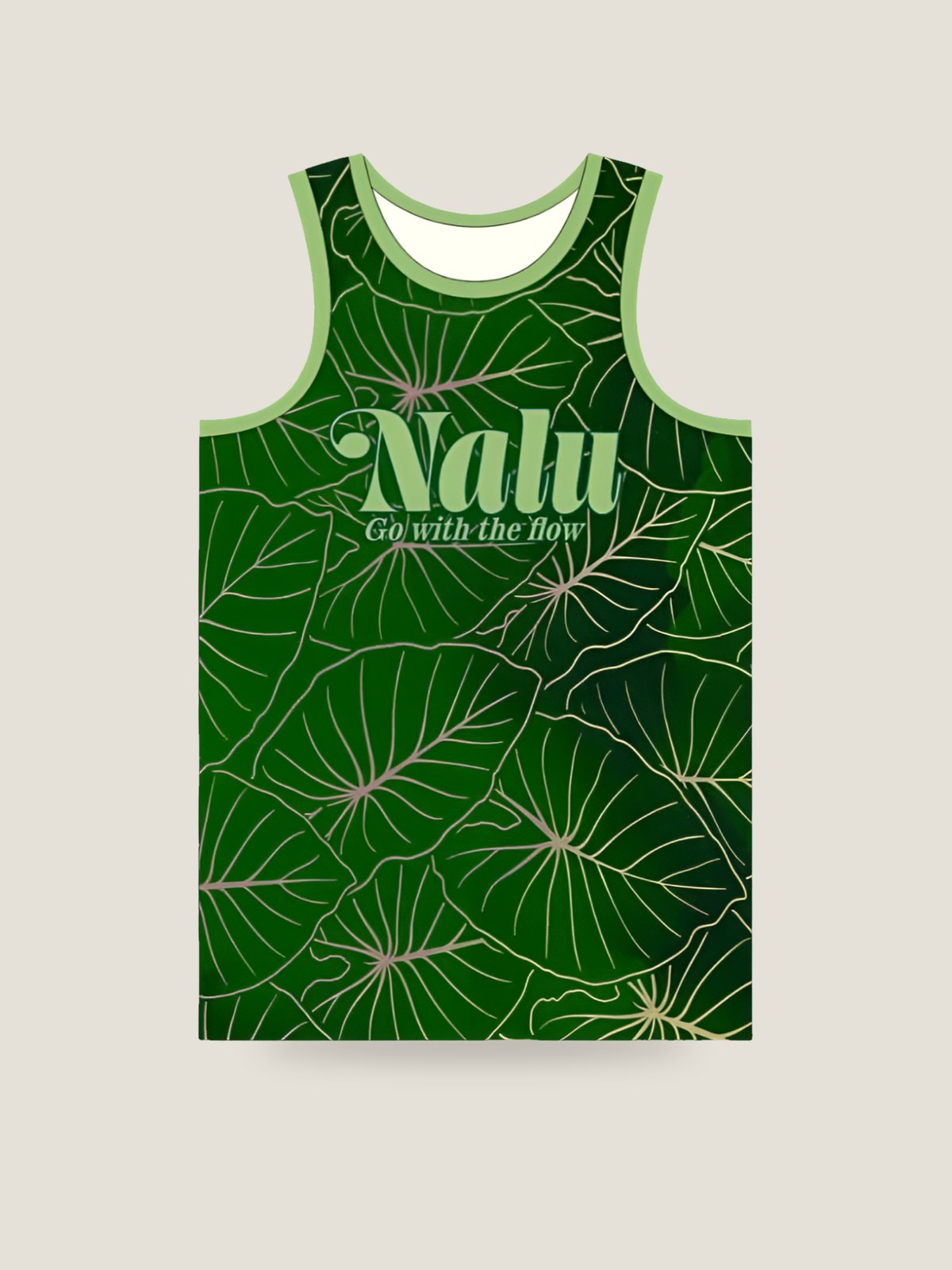 Kalo Leaf Nalu Tank - Light Green, front