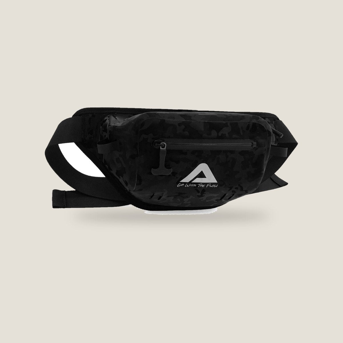 Nalu Camo Waterproof Fanny Pack - Black, front