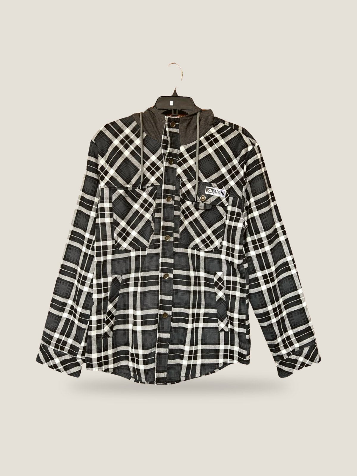 Nalu Flannel - Gray, front