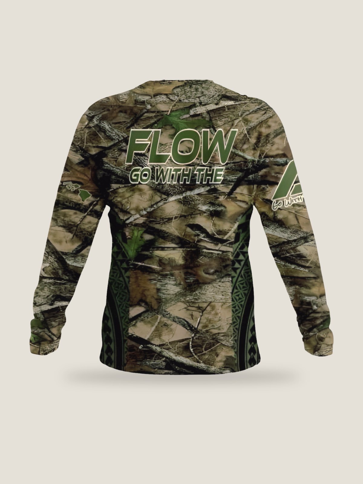 Nalu Go with the Flow Long Sleeve - Green Camo, front