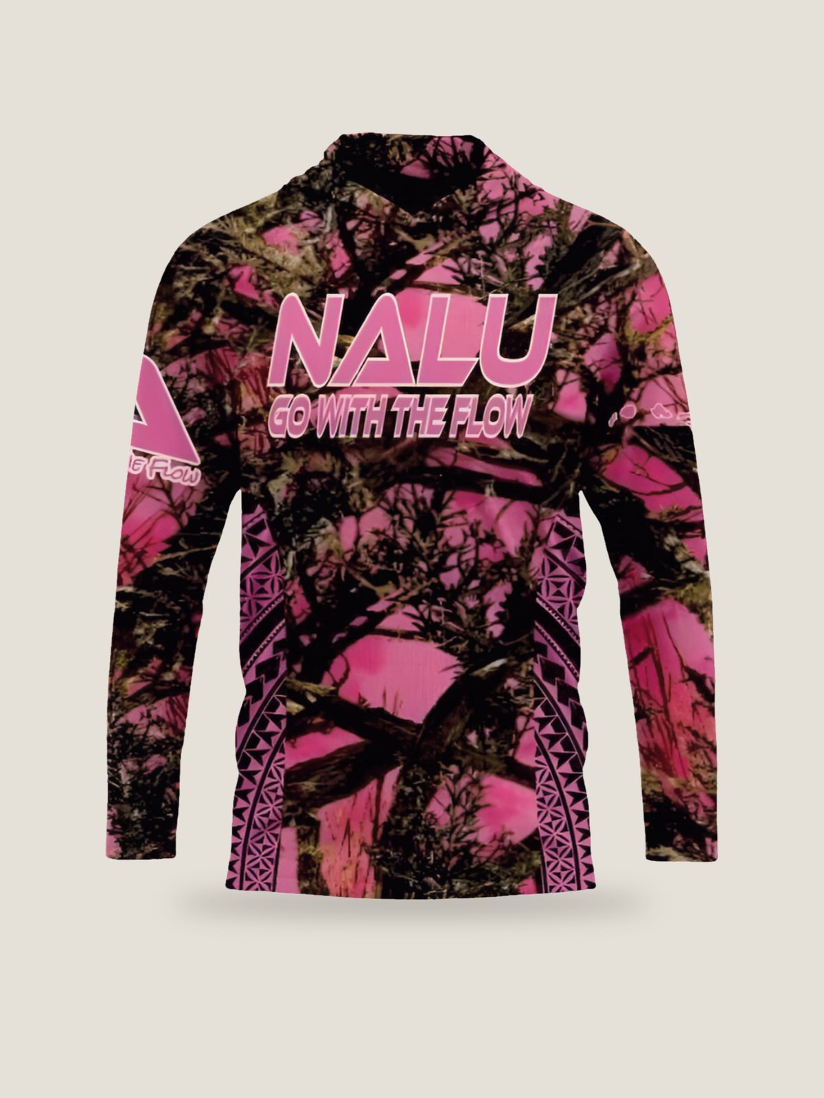 Nalu Go with the Flow Long Sleeve - Pink Camo, front