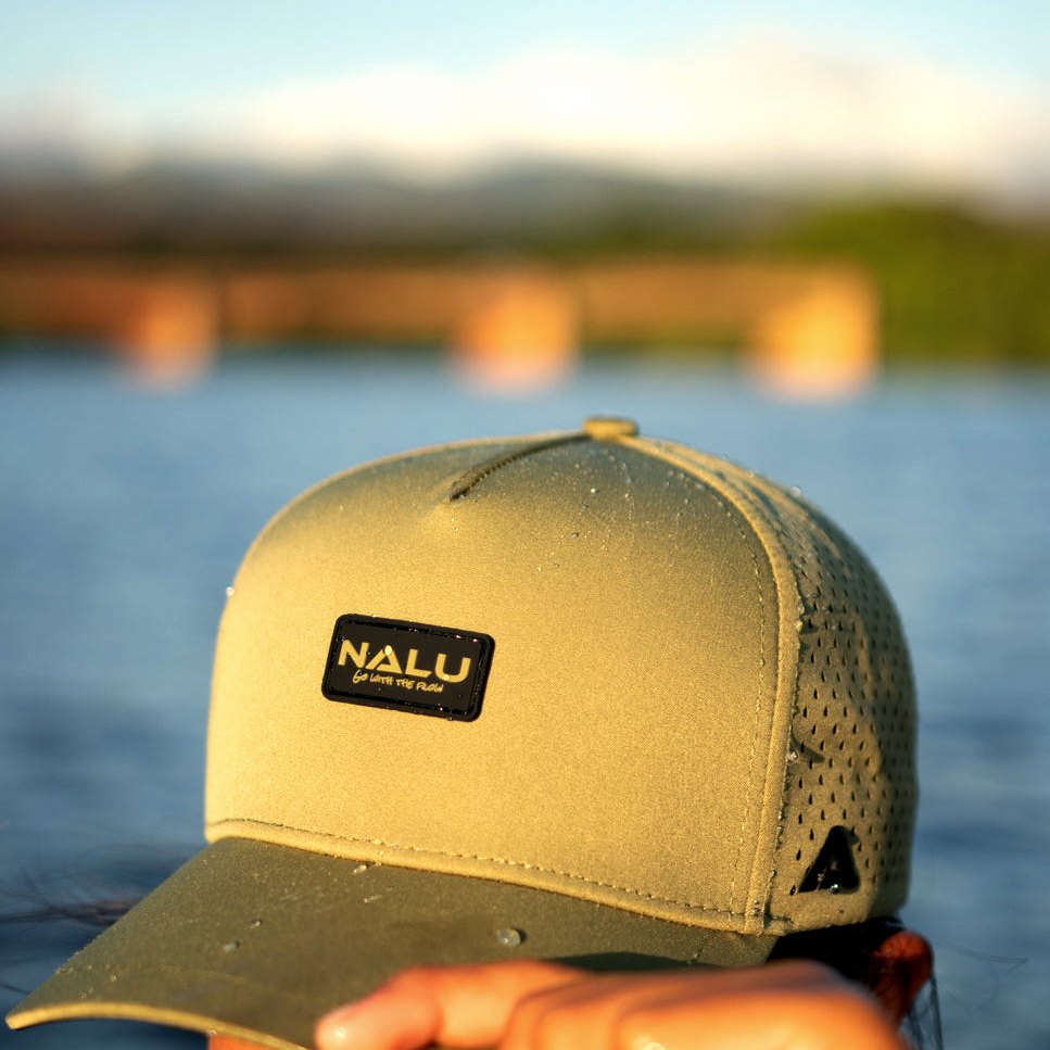 Nalu Green Waterproof Hat, on the water