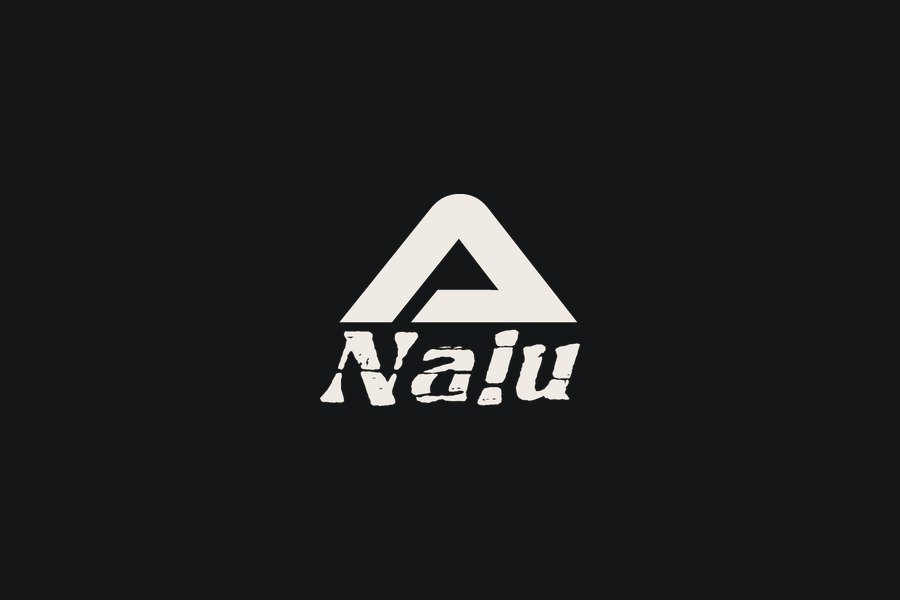 The Nalu stacked logo on Black Sand