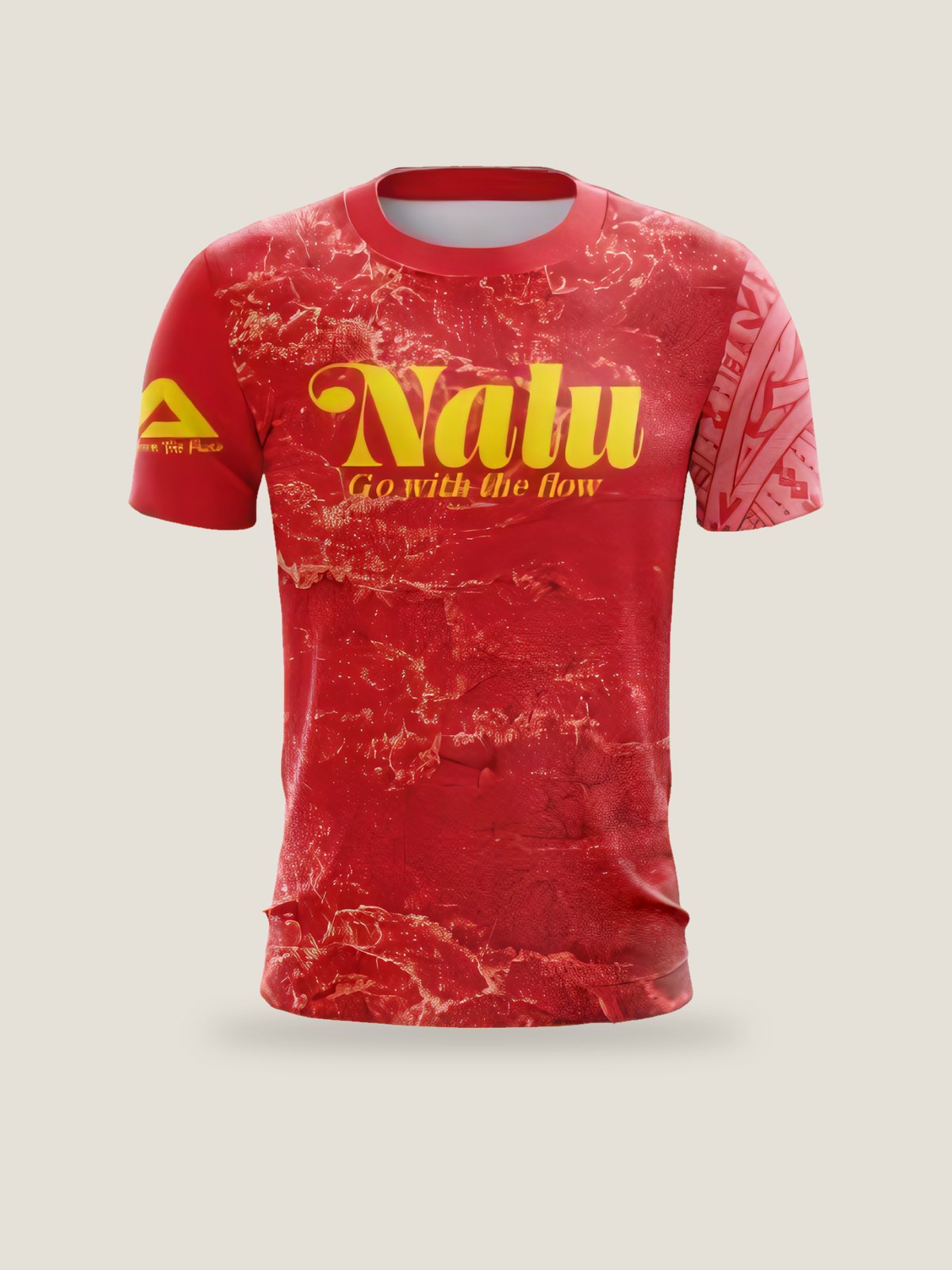 Red Nalu Jersey w/Tribal Sleeve, front